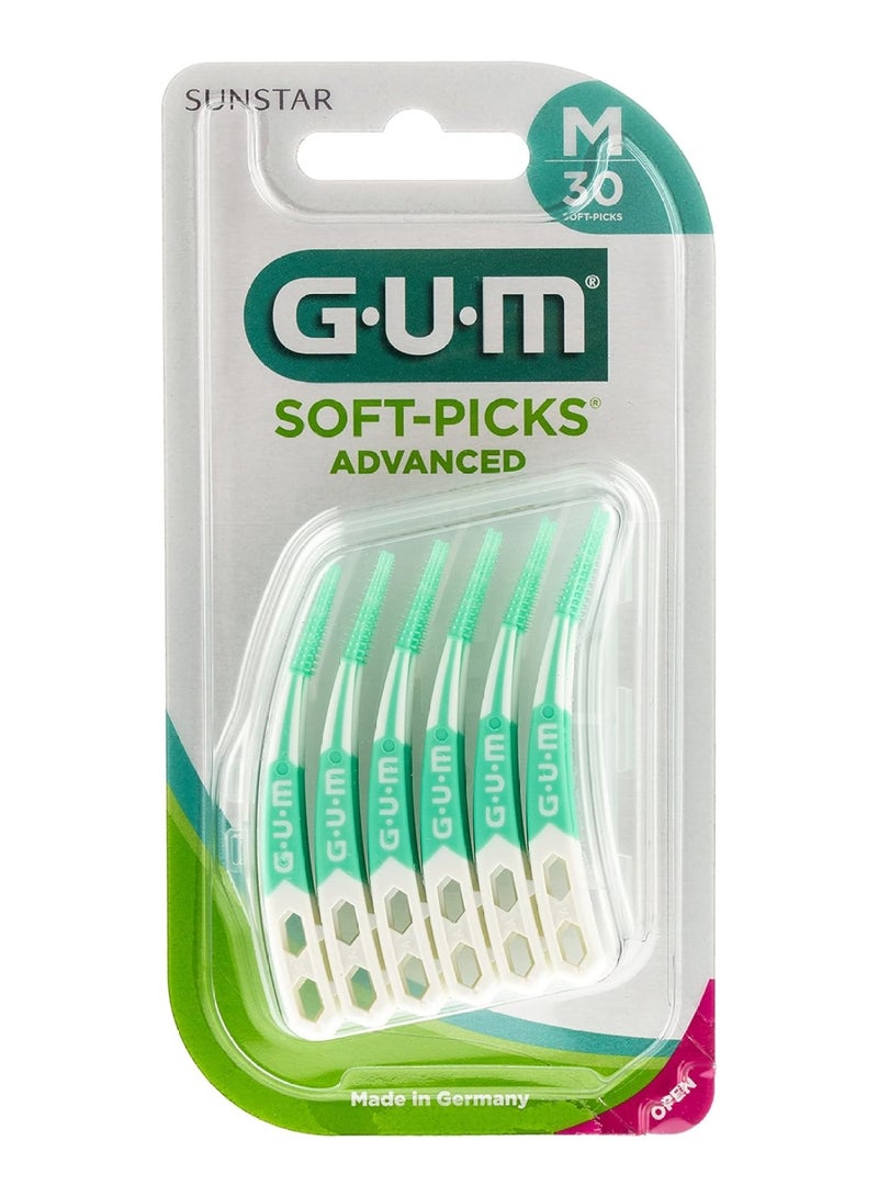 جم Gum Soft Picks Advanced - Flexible And Rubber Bristles- Travel Case 30Pcs  - Image 1