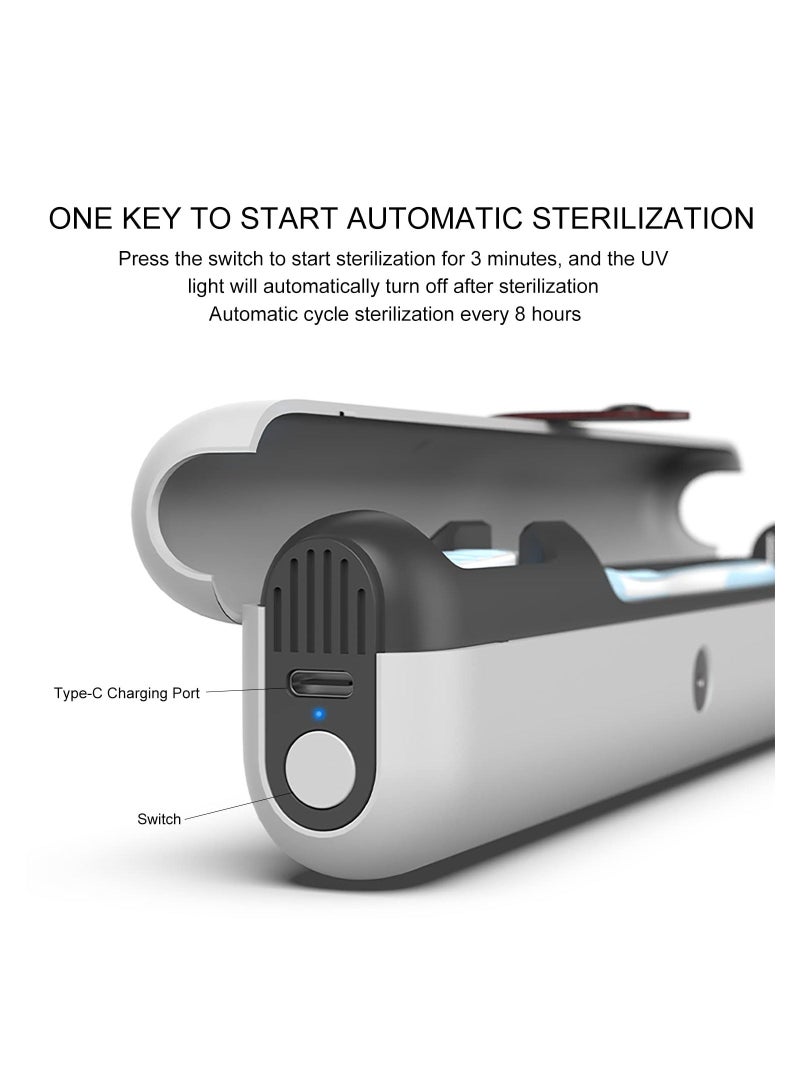 SYOSI, UV-C Auto Cycle Sterilization and Rechargeable Toothbrush Sterilizer Box Cleaner, Fits Electric Heads Manual Toothbrushes - Image 5