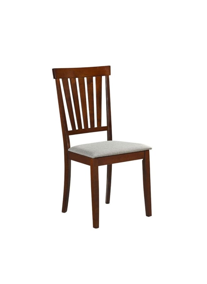 DANUBE HOME - Wallace Dining Chair Set Of 2 With Fabric Upholstery Sturdy Kitchen Dining Chairs Without Table Single Seater Modern Design Furniture For Dining Room L50Xw45Xh96Cm-Walnut/Grey - Image 1