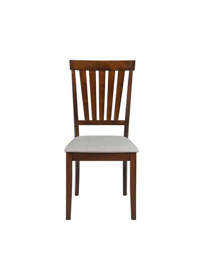 DANUBE HOME - Wallace Dining Chair Set Of 2 With Fabric Upholstery Sturdy Kitchen Dining Chairs Without Table Single Seater Modern Design Furniture For Dining Room L50Xw45Xh96Cm-Walnut/Grey - Image 1
