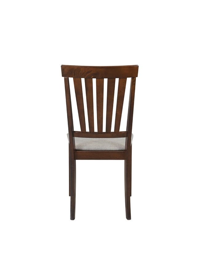 DANUBE HOME - Wallace Dining Chair Set Of 2 With Fabric Upholstery Sturdy Kitchen Dining Chairs Without Table Single Seater Modern Design Furniture For Dining Room L50Xw45Xh96Cm-Walnut/Grey - Image 1