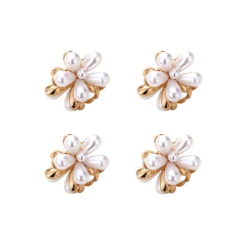 PANCIKAA ® 4Pcs Small Pearl Hair Claw Clips Retro Hair Clips with Daisy Flower, Sweet Artificial Bangs Clips Decorative Hair Accessories for Women Girls - Image 1