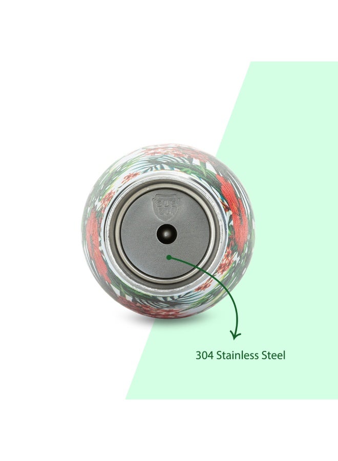 Hydrobrew Double wall Stainless Steel Water Bottle 500ML  - Tropical Hibiscus - Image 4