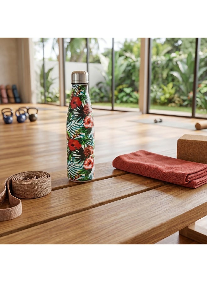 Hydrobrew Double wall Stainless Steel Water Bottle 500ML  - Tropical Hibiscus - Image 2
