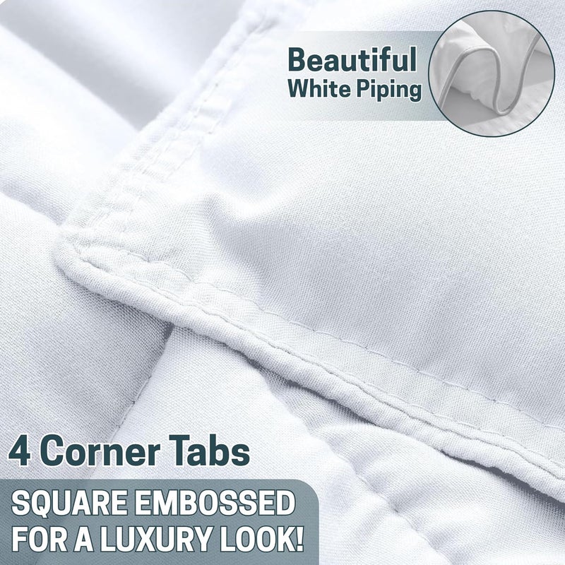 OSBED Premium Comforter Set with Cooling Bed Comforter & 2 Pillow Shams - Lightweight & Fluffy Down Alternative Duvet (White, 220 x 240cm) - Image 4