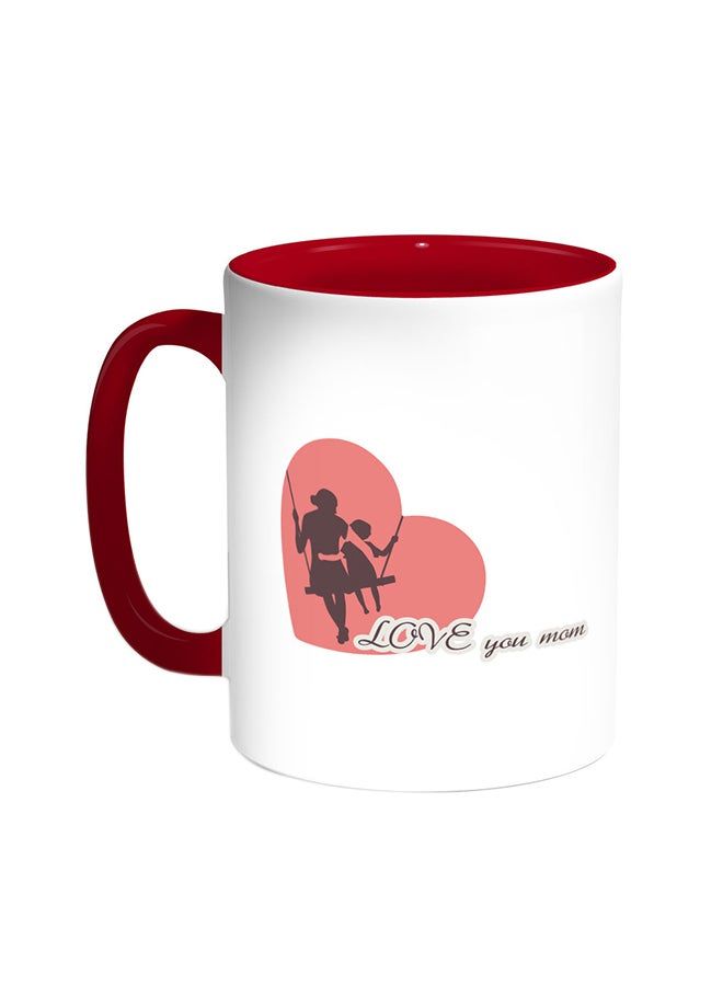 RKN I Love My Mom Printed Coffee Mug Red/White 11ounce - Image 1