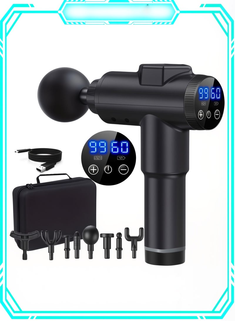 روينغدا 99 مستوى مسدس تدليك USB قابل للشحن 8 رؤوس هادئة جدا وقوية المحرك استرخاء الأنسجة العميقة استرخاء العضلات تدليك فاسيا تدليك للتخفيف من آلام الرقبة الخلفية - Image 1