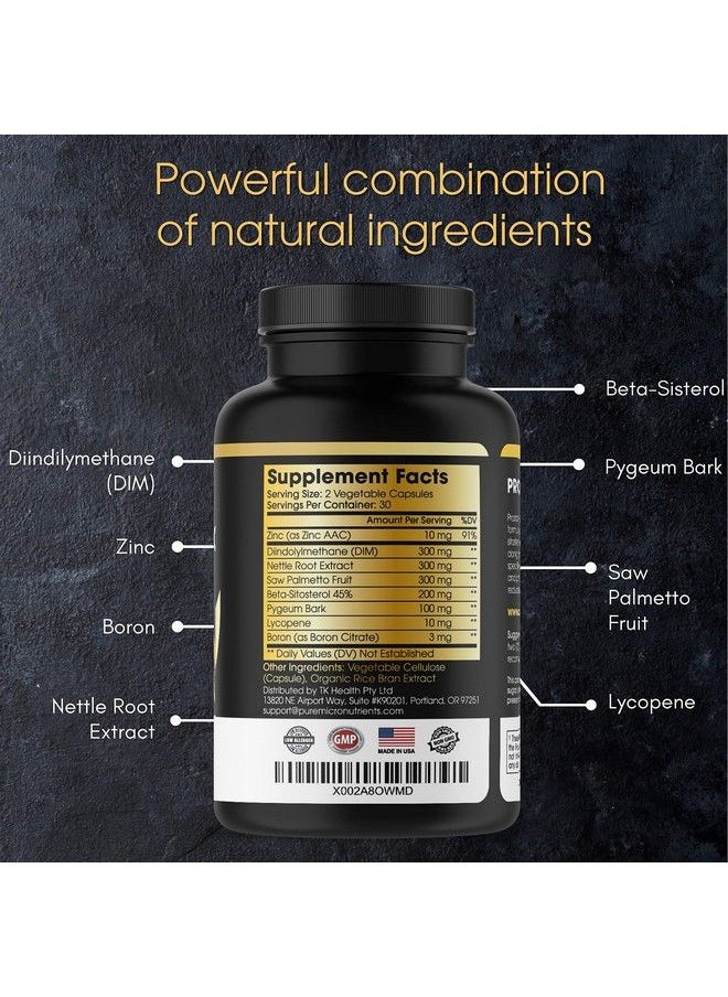 Pure Micronutrients - Advanced Prostate Health Supplement Saw Palmetto Beta Sitosterol Stinging Nettle Root & Lycopene Bladder Control & Urinary Support Supplements For Men - Image 1