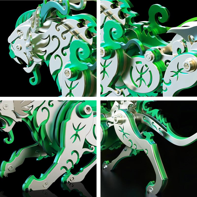 FILASLFT 3D Metal Puzzles 3D Metal Puzzle for Adults Mechanical Model Kit Green Bi an Steel 3D Puzzles Stainless Steel Ornaments for Adults Home Decor Art Craft Gifts Toys. - Image 4