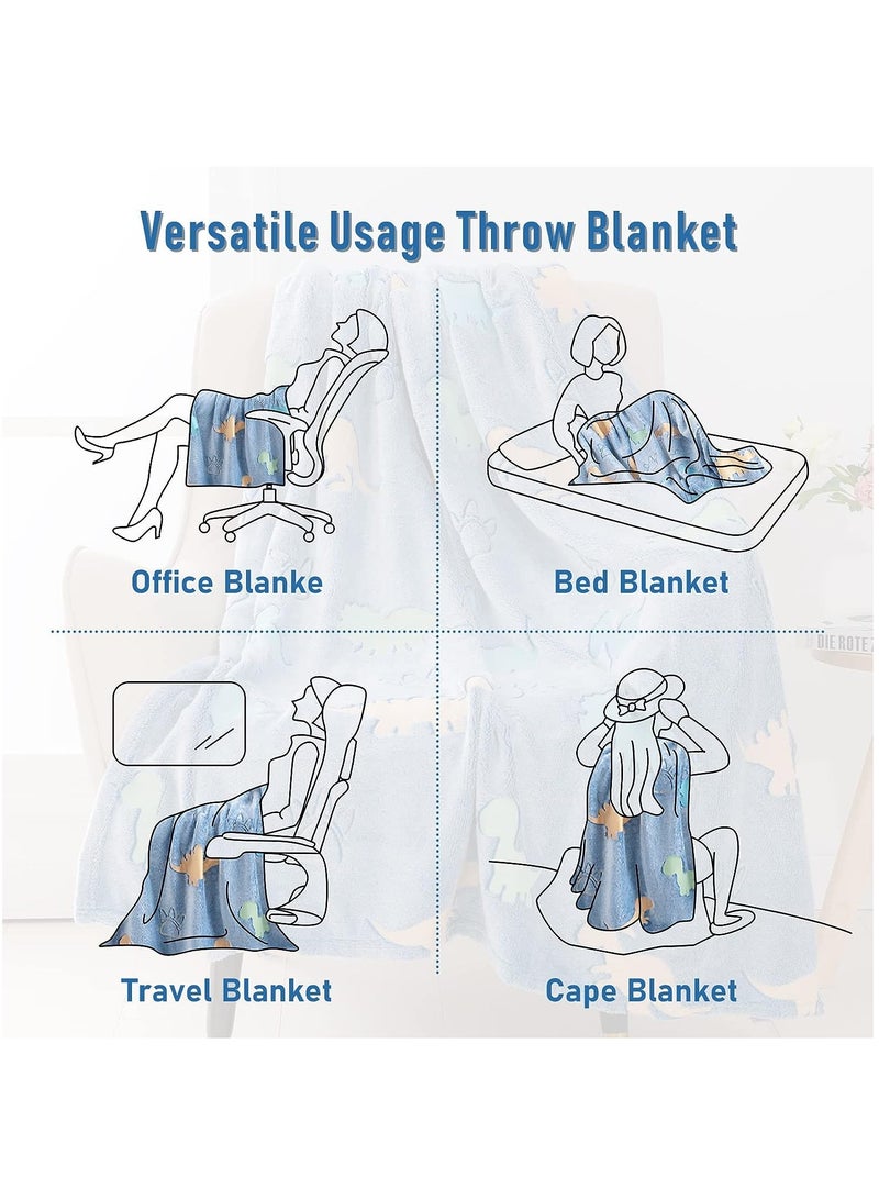 FASHION HOME Kids Glow in The Dark Blanket Soft Throw All Seasons for Couch Sofa Bed 150 x 120cm - Image 5