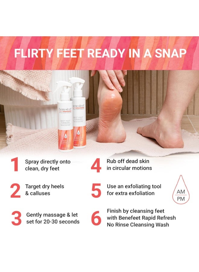 Benefeet Best Foot Forward Peeling Spray - May Help Rejuvenate + Smooth for Cracked Heels, Corns + Calluses Made w/Shea Butter, Apple Cider Vinegar + Tea Tree Oil, 6.7 oz (2 Pack) - Image 4