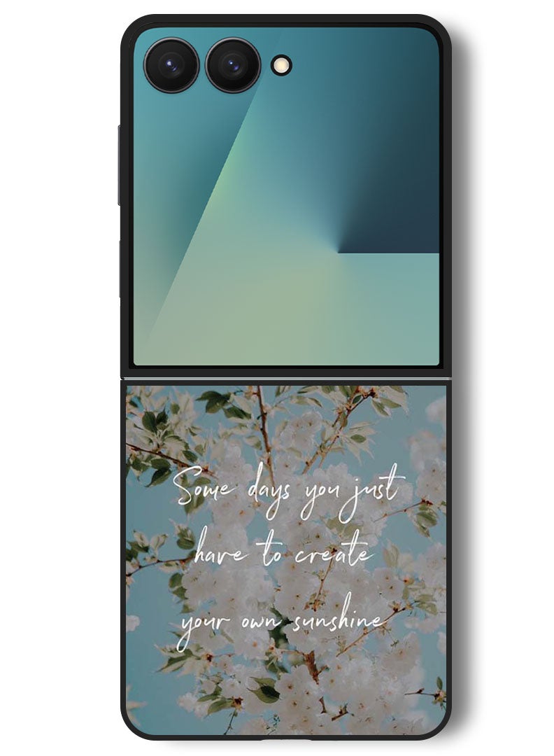 Theodor Case Compatible with Samsung Galaxy Z Flip 7 - 6.9 Inch Protection Shockproof Bumper Cover Create your sunshine - Image 1