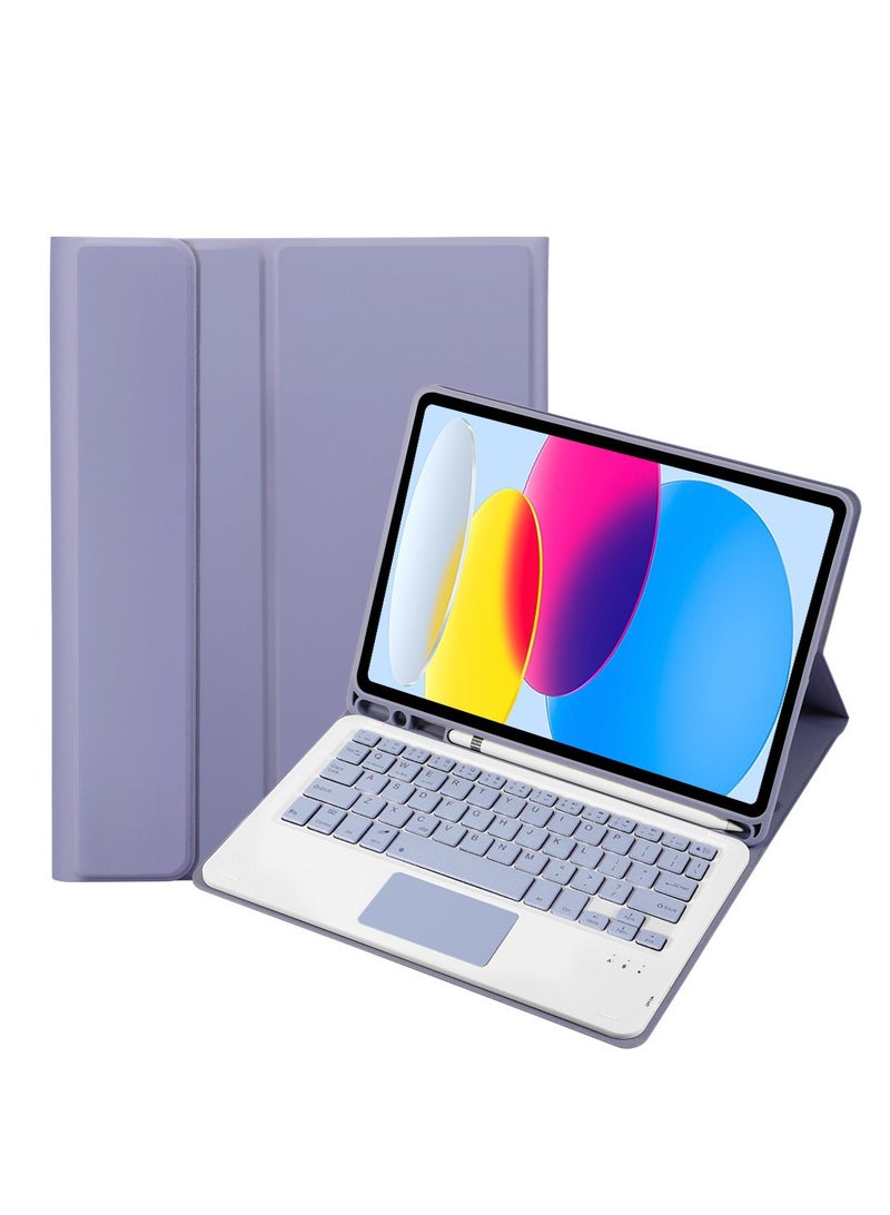Bilingual Touchpad Keyboard Compatible with Samsung Tab S10 lite/S10 FE/S9 FE/S9 (X710/716B/718U)   , Magnetic Detachable Touchpad Keyboard with Pencil Holder
