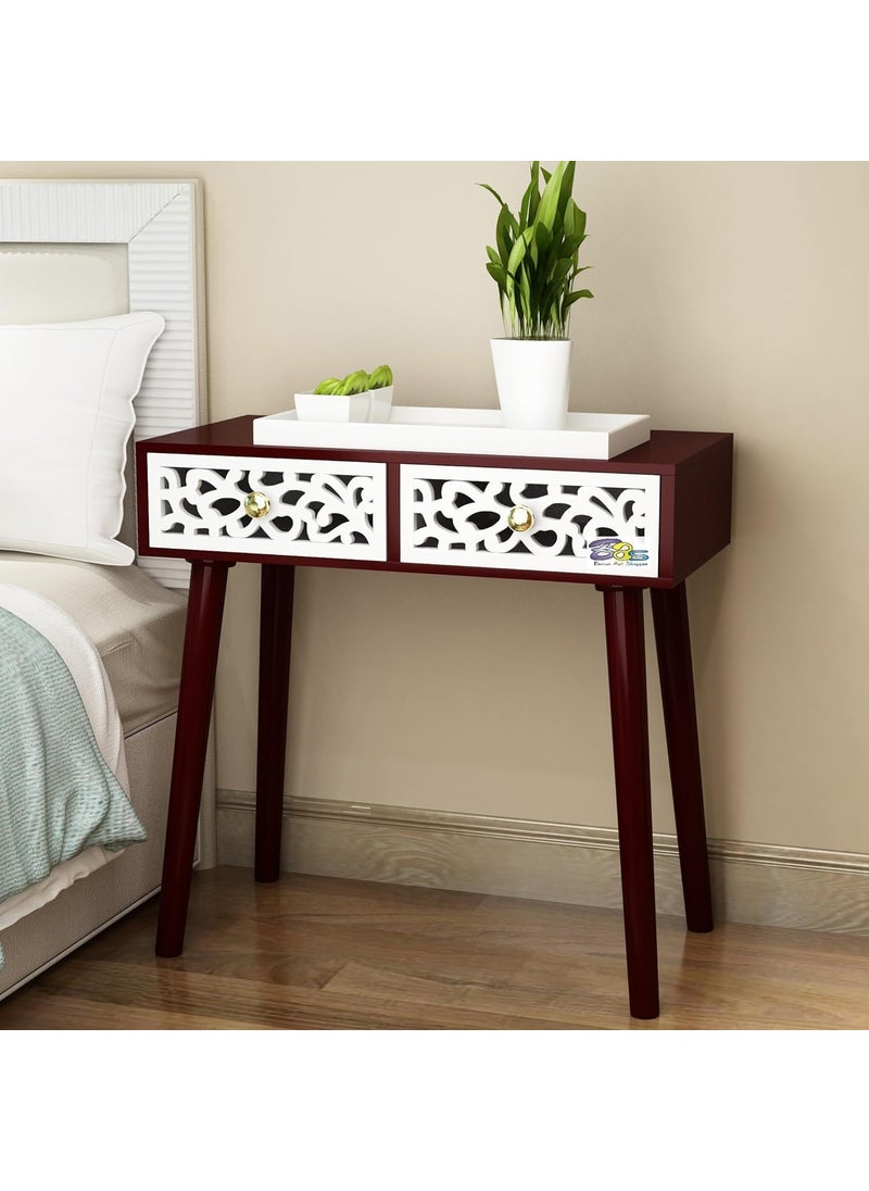 Device Bas with BROWN ART SHOPPEE Brown Art Shoppee End Table Drawer Dresser for BedroomSide Table with Drawer Bedside Furniture Night Stand MDF End Table with 4 Wooden Legs for BedroomLiving Room Brown White 