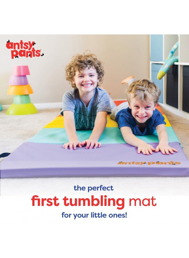 Flybar Flybar Tumbling Mat Gymnastics Mat, Easy to Clean Gym Mat, Sturdy, Foldable Tumbling Mat for Kids, Padded, Lightweight, Portable, Carrying Handle, Gymnastics Equipment for Activity Play, Original Colors - Image 2