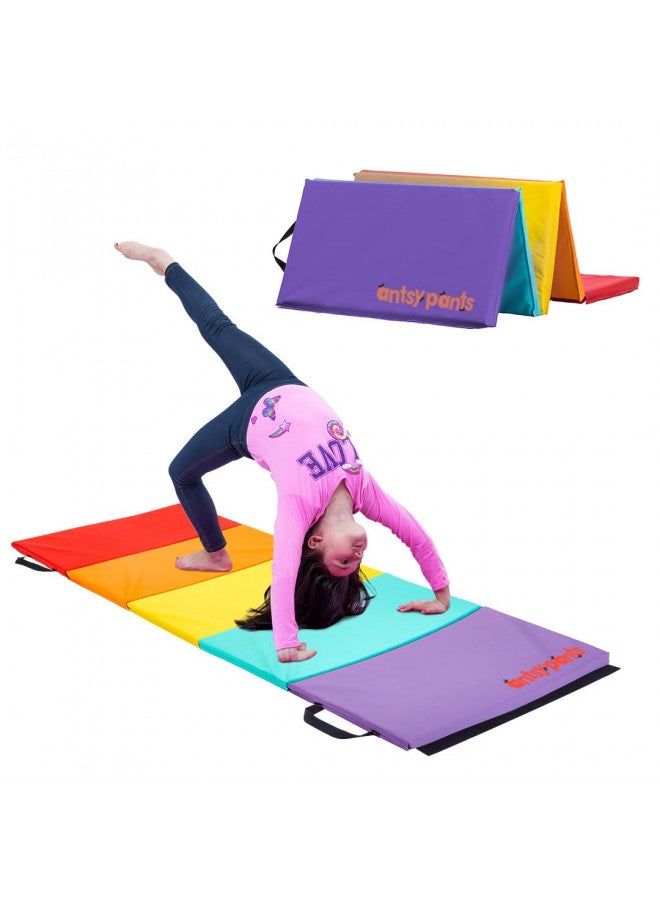 Flybar Flybar Tumbling Mat Gymnastics Mat, Easy to Clean Gym Mat, Sturdy, Foldable Tumbling Mat for Kids, Padded, Lightweight, Portable, Carrying Handle, Gymnastics Equipment for Activity Play, Original Colors - Image 1