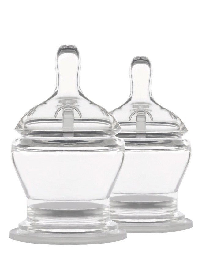 PopYum حلمات بوب يام المرحلة 1 بتدفق بطيء مضادة للمغص، عبوة 2، 0+ أشهر 100% سيليكون ناعم بديل لحلمة زجاجة تشبه الثدي - Image 1