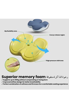 ABJ Car Seat Cushion Memory Foam- Tailbone Pain Relief, Driving Seat Cushion for Short People - Office, Wheelchair, Gaming Chair, Travel - Non-Slip, Washable Cover  - Image 4