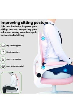 ABJ Car Seat Cushion Memory Foam- Tailbone Pain Relief, Driving Seat Cushion for Short People - Office, Wheelchair, Gaming Chair, Travel - Non-Slip, Washable Cover  - Image 5