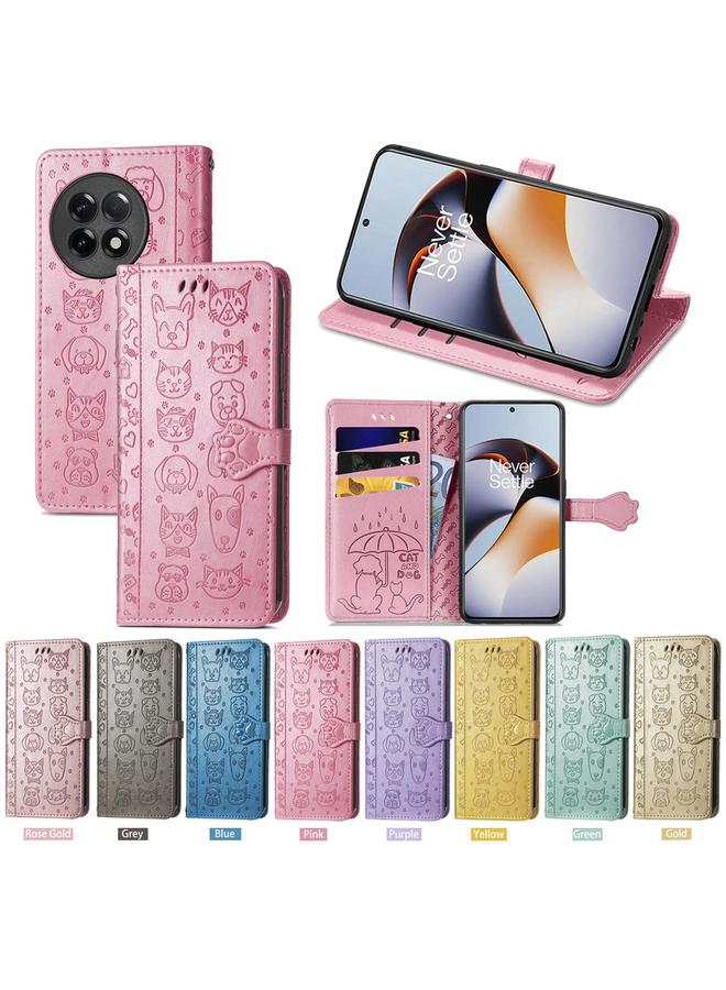 اس-توب جراب جلدي لهاتف OnePlus Ace 2 بتصميم قطة وكلب - Image 5