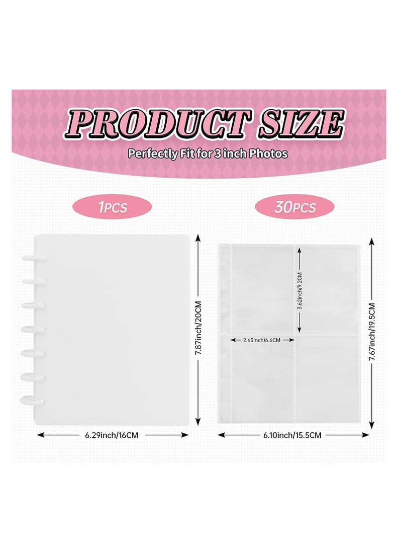SYOSI 3 Inch Photocard Holder Book Sleeves with 30Pcs Inner Pages A5 Idol Business Card Collect 2×3 Polaroid Photo Album - Image 5