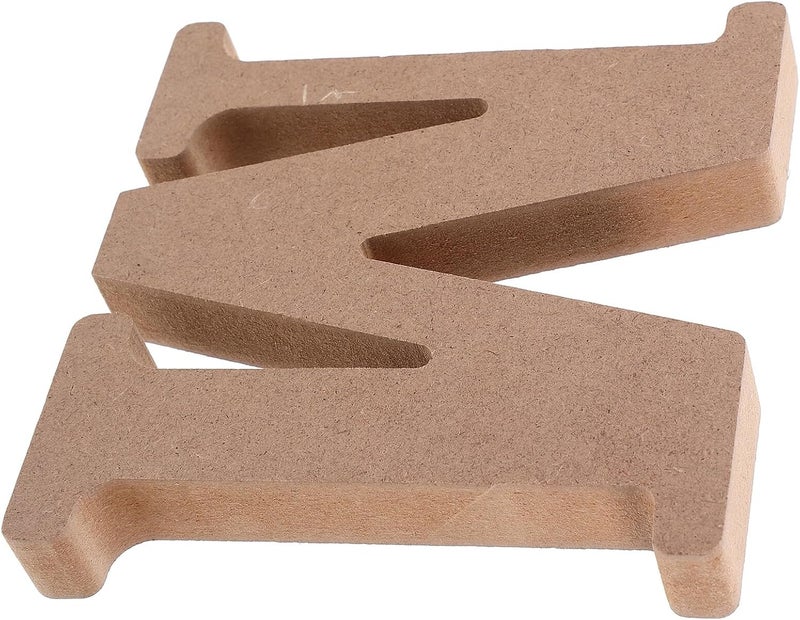Healifty Wooden Letter Blocks Unfinished DIY Woodcrafts for Wedding and Home Decor, Natural Wood Color 1.5cm Thick Letters for Wall and Shelf Decoration - Image 1