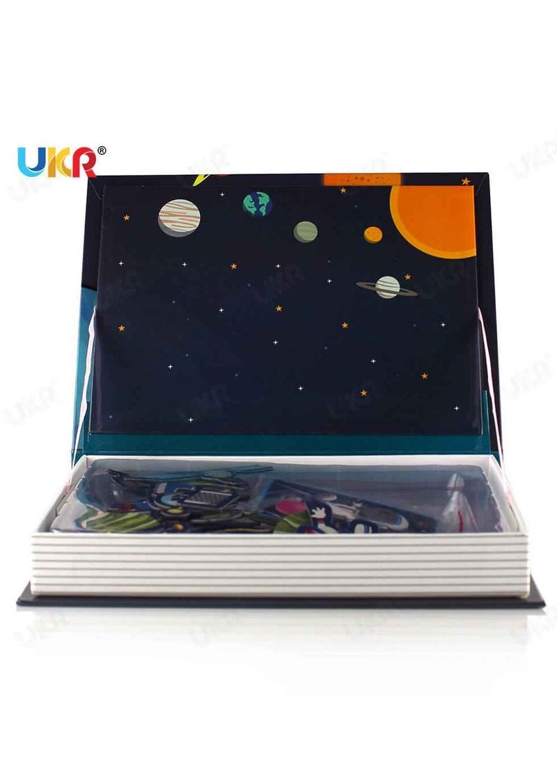 UKR Boy's Magnetic Book Shape Aerospace Puzzles Game – Engaging Educational Toy for Kids Age 3+ | Fun Learning Activity for Shape Recognition & Space Exploration | Interactive Puzzle for Toddlers & Preschoolers | STEM Learning Toy for Kids | Space-Themed Magnetic Puzzle for Early Education - Image 4