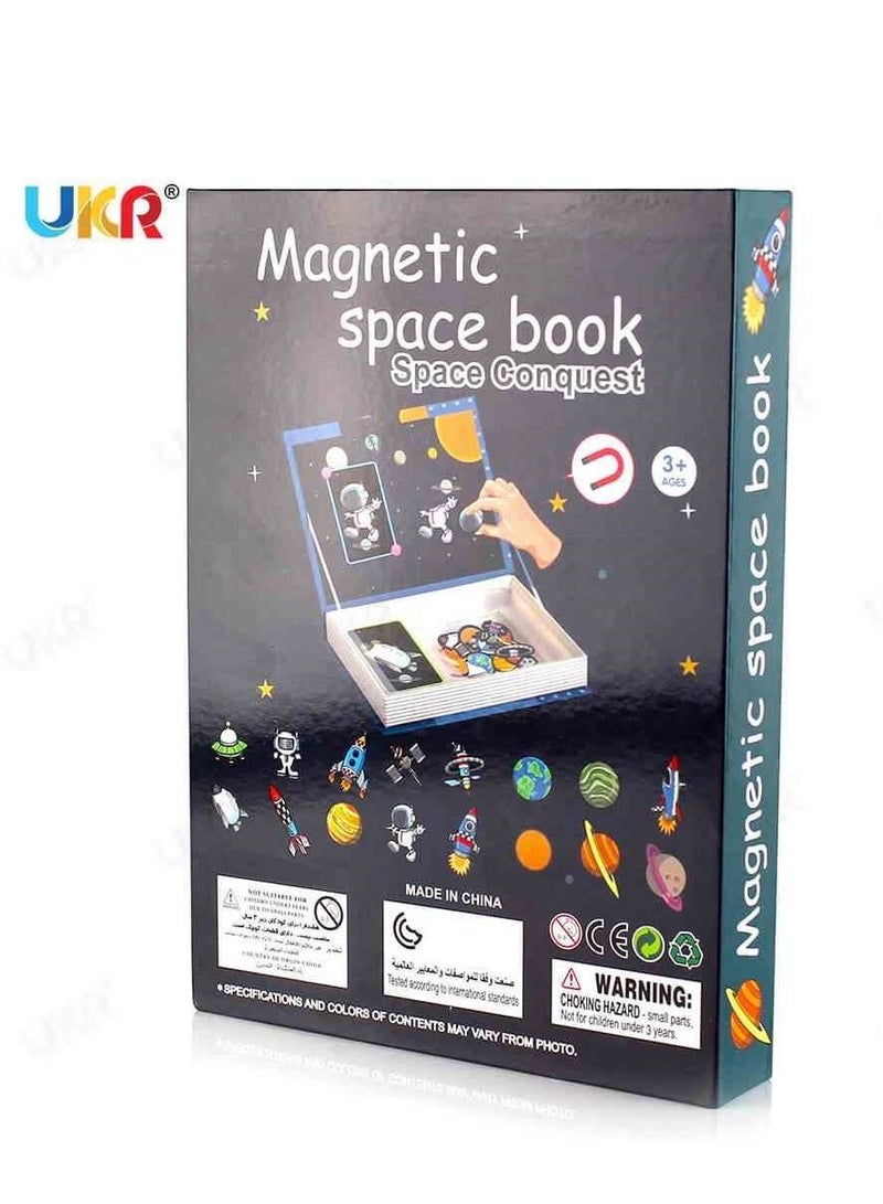 UKR Boy's Magnetic Book Shape Aerospace Puzzles Game – Engaging Educational Toy for Kids Age 3+ | Fun Learning Activity for Shape Recognition & Space Exploration | Interactive Puzzle for Toddlers & Preschoolers | STEM Learning Toy for Kids | Space-Themed Magnetic Puzzle for Early Education - Image 3