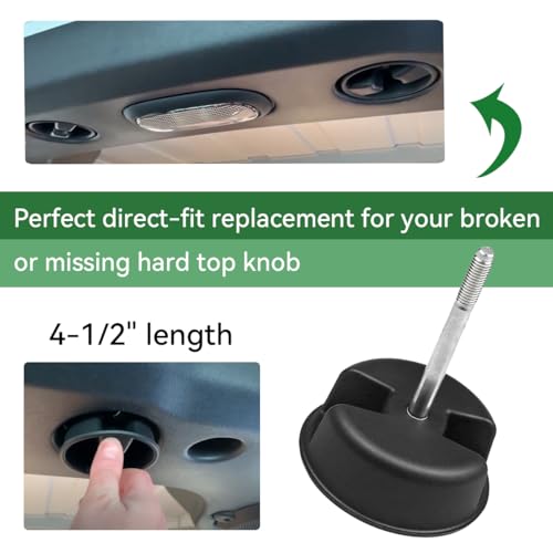 Bentolin Freedom Hard Top Panel Mounting Knob Replacement Screws Compatible with 2007-2019 Jeep Wrangler JK 2/4 Door, 2 Pack - Image 5