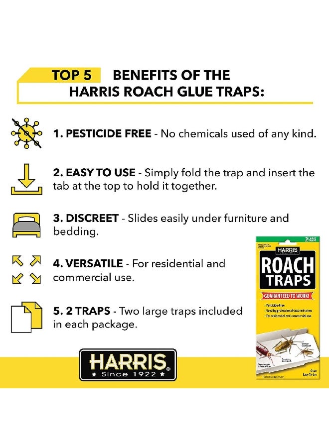 Harris 2-Piece Pesticide-Free Foldable Design Roach Trap Set 11.43 x 0.76 x 25.65 cm - Image 3