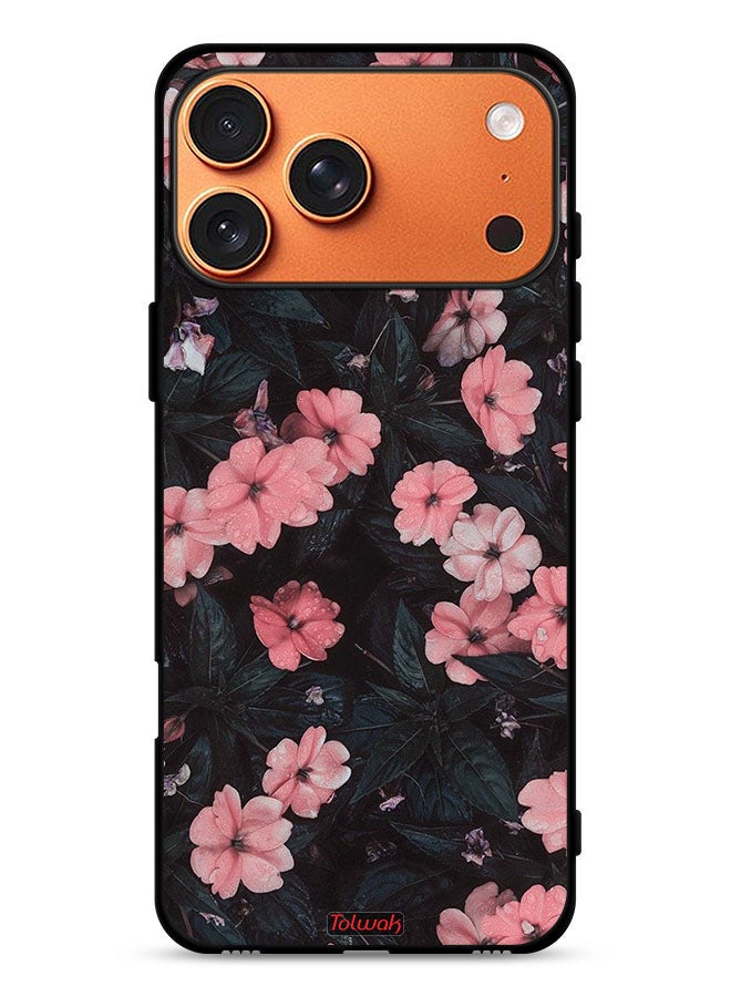 Tolwak Apple iPhone 17 Pro Max Protective Case Cover Peach Small Roses - Image 1