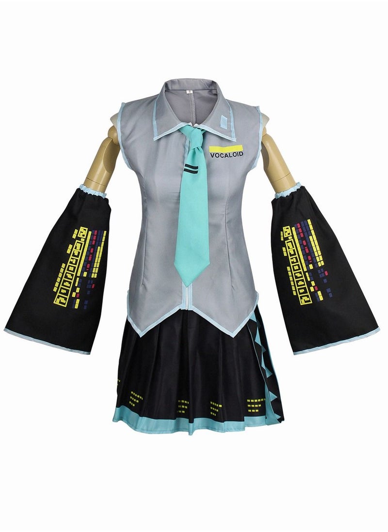 Generic 6 Piece Set Hatsune Miku Dress Anime Cosplay snow Costume JK Sailor Dress Uniform Full Set For Womens  - Image 2