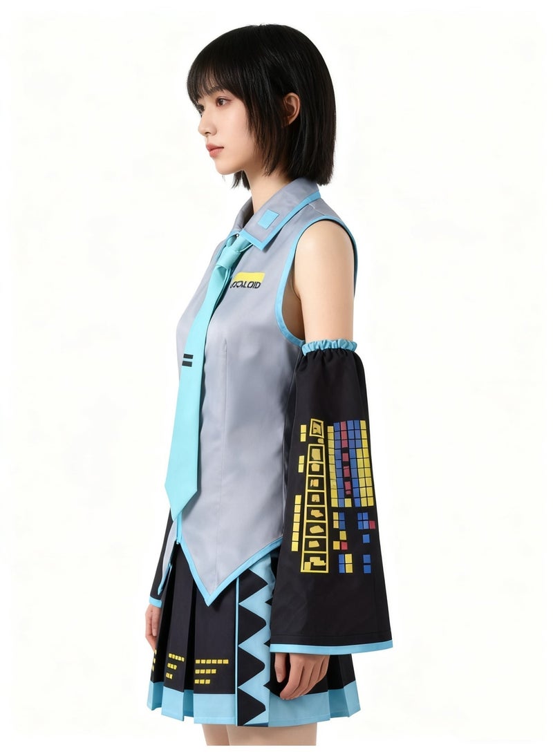 6 Piece Set Anime Hatsune Miku Dress Anime Cosplay Halloween Costume JK Sailor Dress Uniform Full Set For Women - Image 5