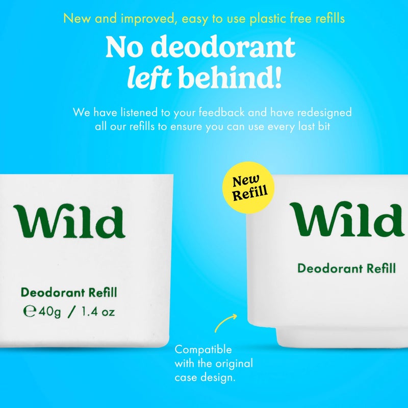Wild Aluminum Free Deodorant for Women Starter Kit - Refillable Stick Deodorant with Pink Applicator Case & Fresh Cotton and Sea Salt Scented Refill (1.4oz) - Long Lasting Protection - Vegan Friendly - Image 5