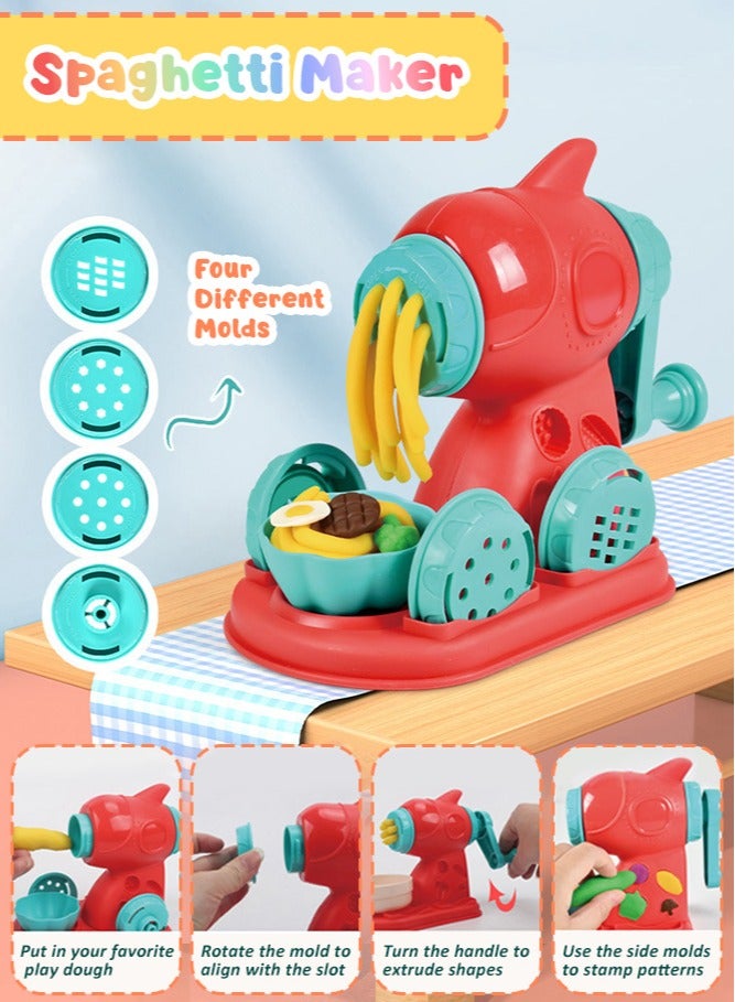 Forthcan 3 in 1 Color Dough Set Kitchen Creations with Ice Cream/Noodle/Hamburger Maker Machine, Arts Crafts Play Food Toys Tools Kit - Image 2