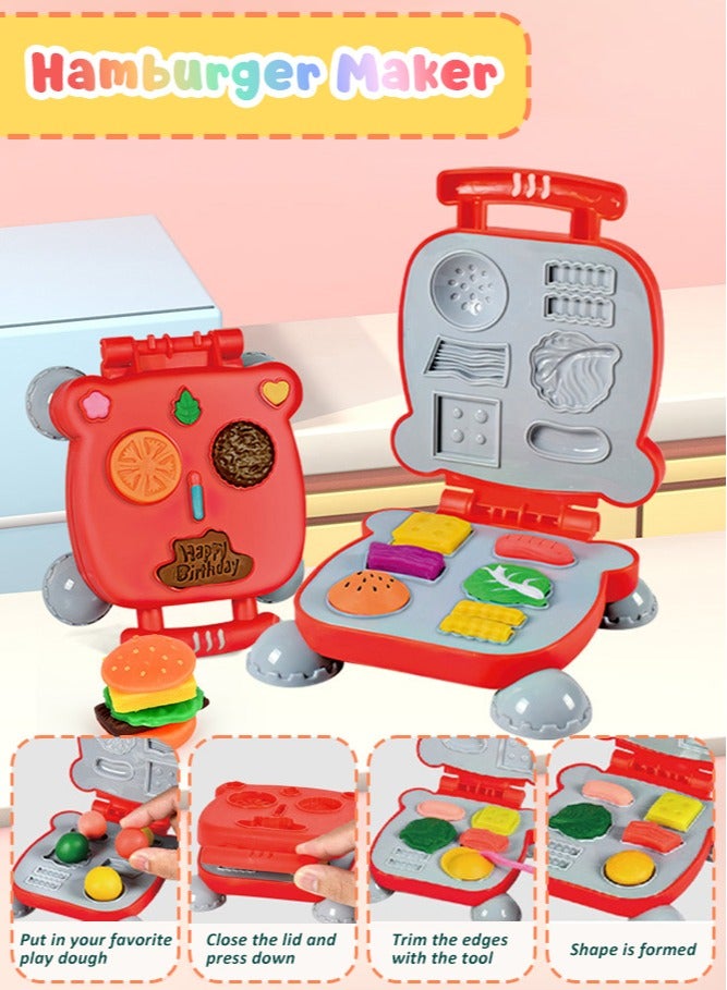 Forthcan 3 in 1 Color Dough Set Kitchen Creations with Ice Cream/Noodle/Hamburger Maker Machine, Arts Crafts Play Food Toys Tools Kit - Image 3