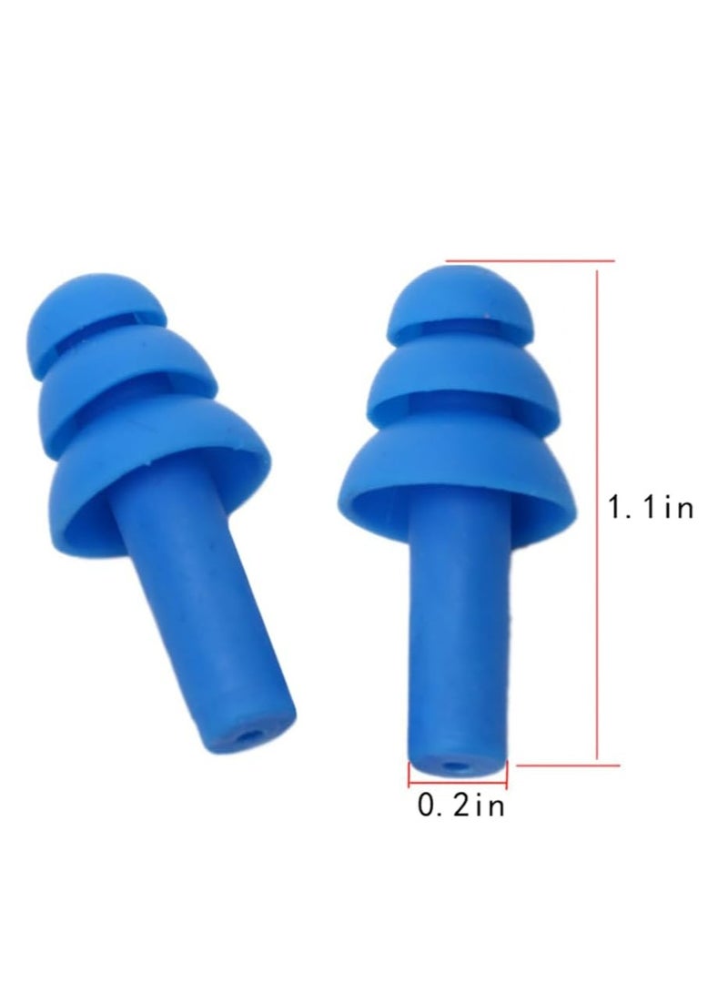 Oasisgalore 6 Pairs Silicone Swimming Earplugs: Waterproof, Reusable for Swimming,Surfing and Bathing (Blue). - Image 2