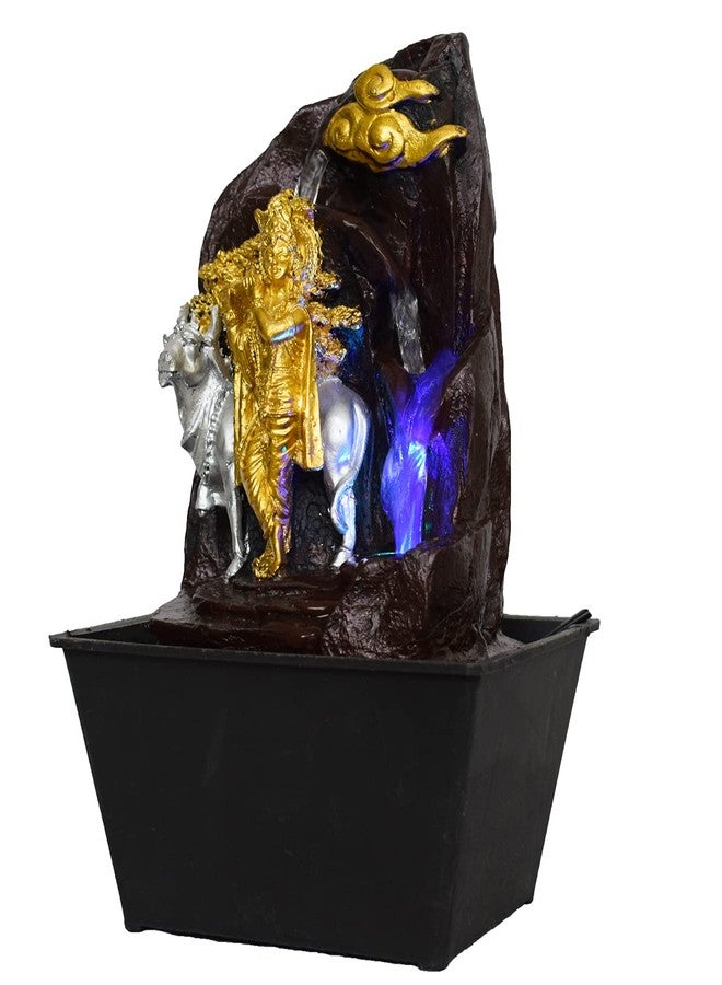 Briovy Waterfall Fountain Indoor Home Decor Polyresin Indoor/Outdoor Water Fountains with LED Lights, Home Decor, Decoration Living Room, Birthday Gift, (FN20) (Design 6) - Image 2