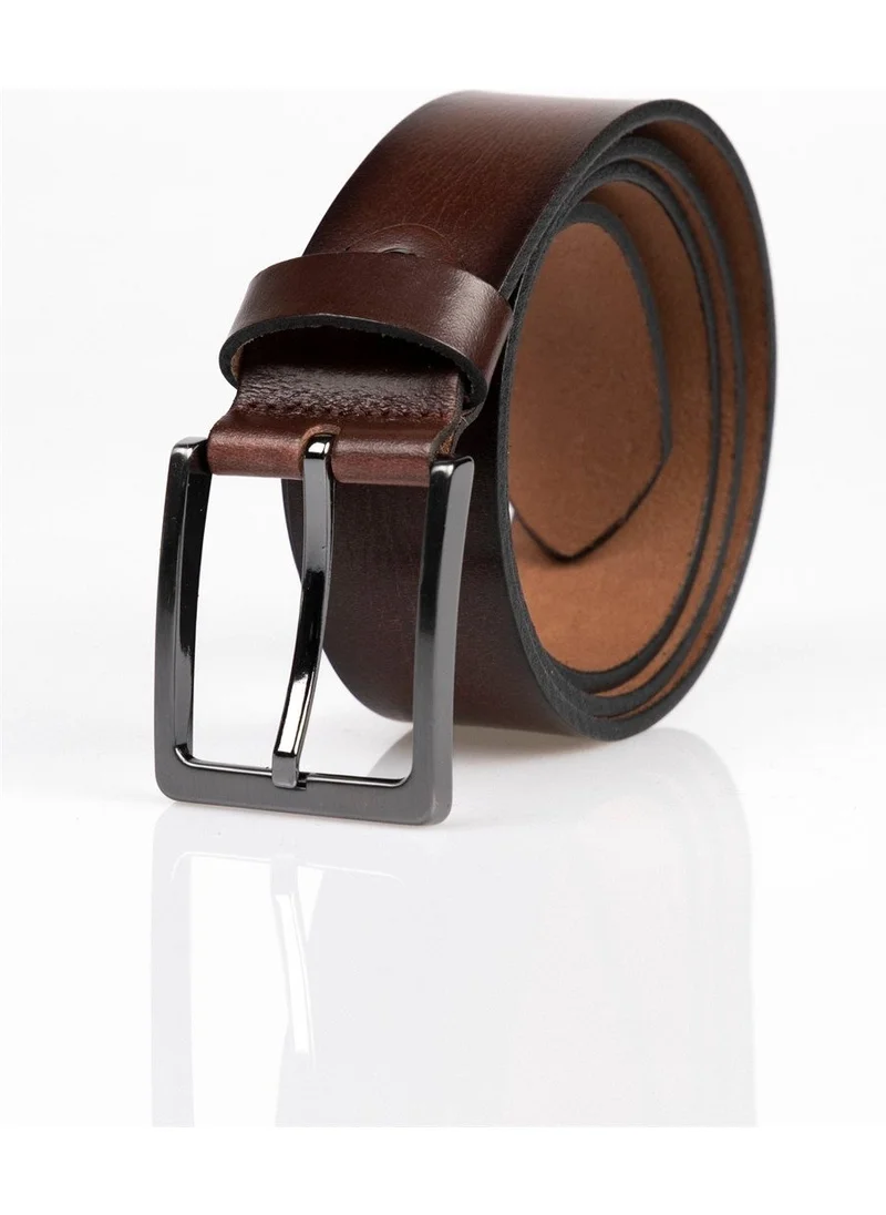 تودورس Men's Leather 4 cm Sport Brown Belt
