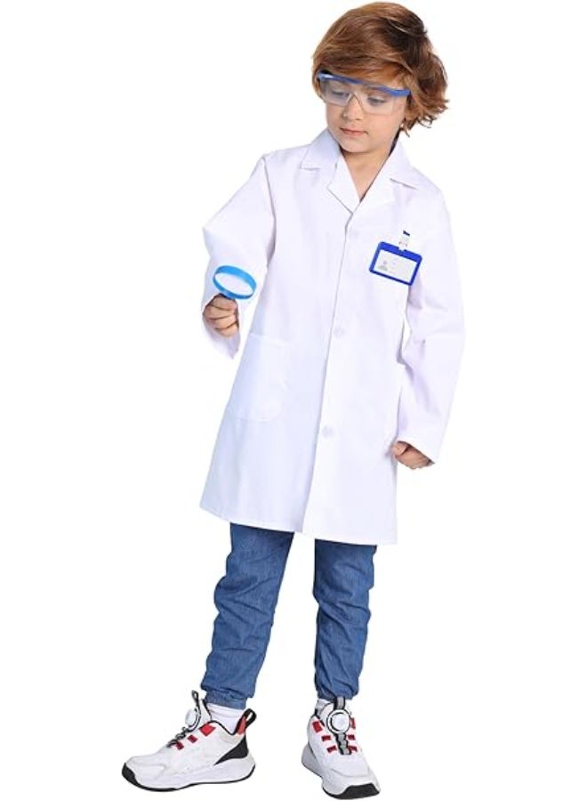 طقم مختبر طبيب وعالم للأطفال للعب الأدوار مع معطف أبيض سميك، هدية لحفلة عيد الميلاد للأعمار من 2 إلى 12 سنة - Image 3