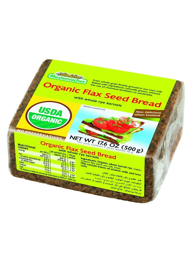 Mestemacher Organic Flaxseed Bread 500g