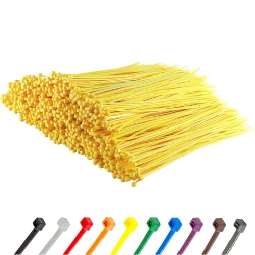 GTSE 12 Inch Yellow Zip Ties, 1,000 Bulk Pack, 40lb Strength, UV Resistant Strong Nylon Cable Ties, Self-Locking 12" Tie Wraps - Image 1