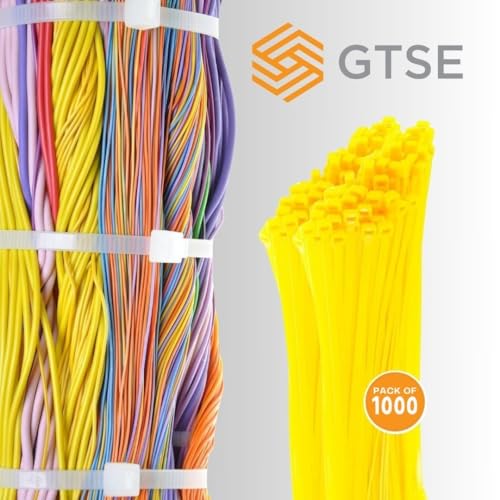 GTSE 12 Inch Yellow Zip Ties, 1,000 Bulk Pack, 40lb Strength, UV Resistant Strong Nylon Cable Ties, Self-Locking 12" Tie Wraps - Image 4