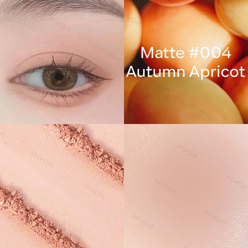 KYDA Single Matte Eyeshadow, Light Apricot Peach Eyeshadow, Ultra-fine Smooth Powder, Lightweight Blendable Formula, Warm Tone Eyes Makeup, Autumn Apricot - Image 2