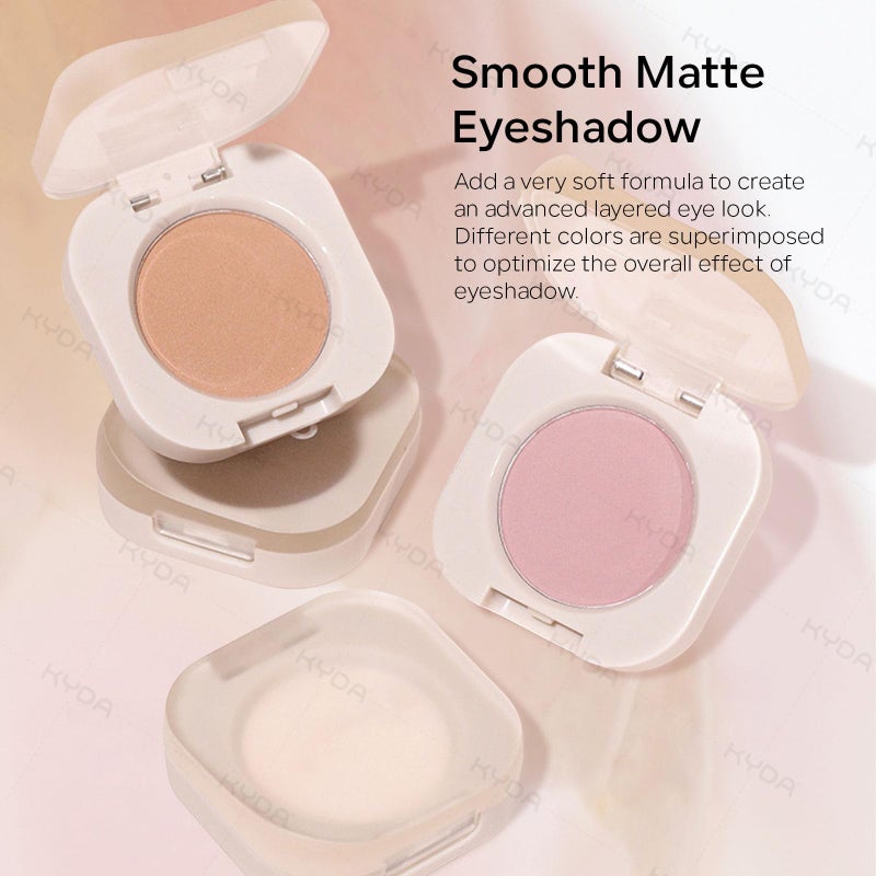 KYDA Single Matte Eyeshadow, Light Apricot Peach Eyeshadow, Ultra-fine Smooth Powder, Lightweight Blendable Formula, Warm Tone Eyes Makeup, Autumn Apricot - Image 5