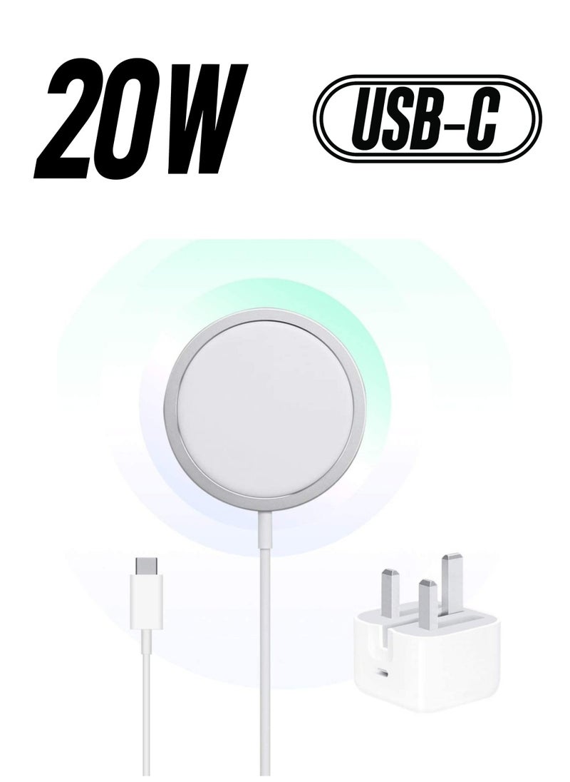 ELTRAZONE 20W Magnetic Wireless Charging Cable USB-C Compatible with Apple iPhone 12/12 Mini/12 Pro/12 Pro Max  - Image 1