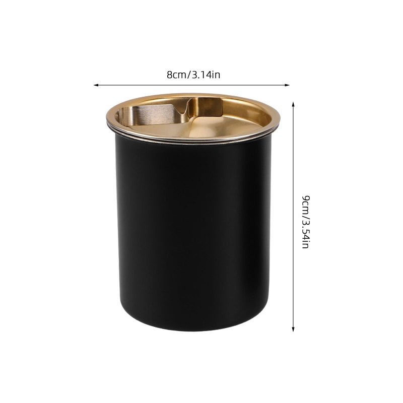 2 Pcs Windproof Stainless Steel Ashtrays with Colored Lid Smokeless Desktop Ash Holder for Home Outdoor Patio - Image 3