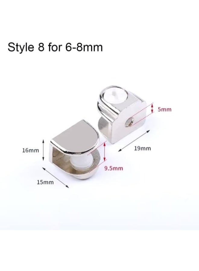 حوامل رفوف زجاجية عائمة من الفولاذ المقاوم للصدأ - ملحقات رفوف زجاجية مصبوبة من فم السمك للحمام والمكتب وما إلى ذلك، 4 قطع براغي تثبيت - Image 5