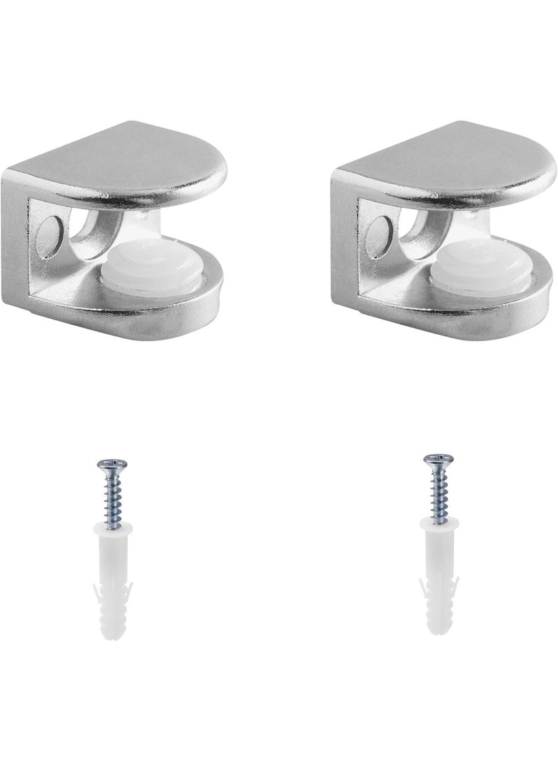 حوامل رفوف زجاجية عائمة من الفولاذ المقاوم للصدأ - ملحقات رفوف زجاجية مصبوبة من فم السمك للحمام والمكتب وما إلى ذلك، 4 قطع براغي تثبيت - Image 1