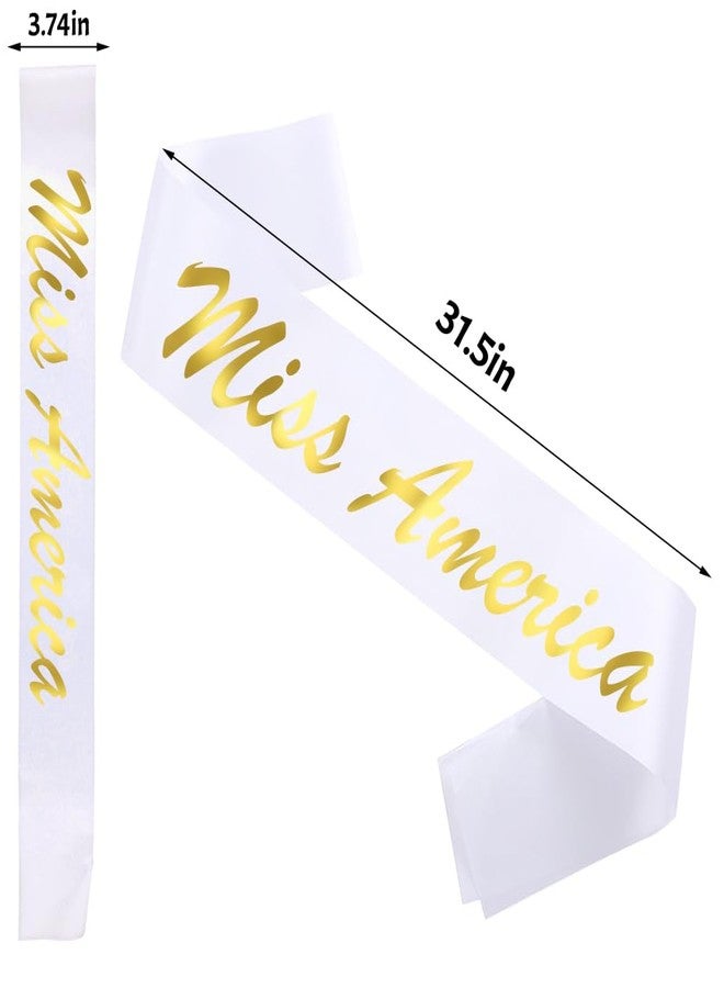 GDTO8820 Miss America Sash White Satin Sash with Gold Glitter Letters, Satin sash white, Princess, Beauty Queen, Homecoming, Winner, Mayor, - Image 5